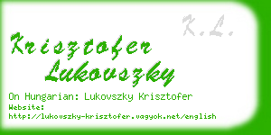 krisztofer lukovszky business card